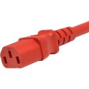 2xYung Netzkabel C14 Power Kabel -ROT 3m 10A 250V Verlängerung RPC14C13RD10