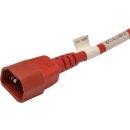 2xYung Netzkabel C14 Power Kabel -ROT 3m 10A 250V Verlängerung RPC14C13RD10