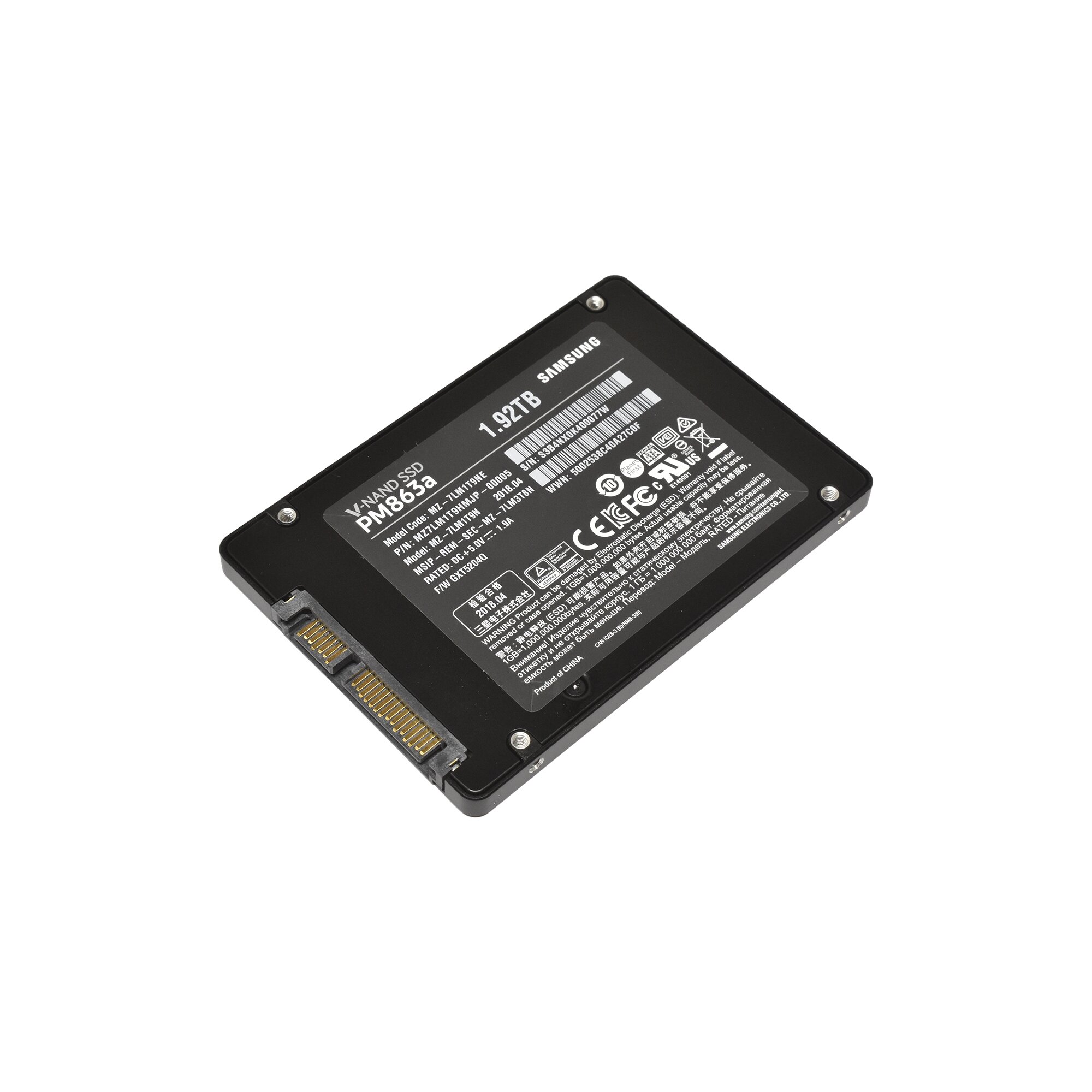 Samsung PM863a 1.92TB 6Gbps SATA SSD MZ-7LM1T9N - Piospartslap