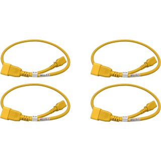 4x Panduit Netzkabel C20 C13 Power Kabel Gelb 0,9m 16A 250V Verlängerung NPCC17X-1