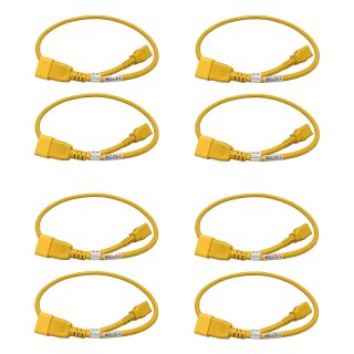 8x Panduit Netzkabel C20 C13 Power Kabel Gelb 0,9m 16A 250V Verlängerung NPCC17X-1