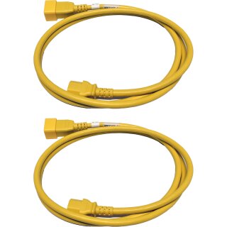 2x Panduit Netzkabel C20 C13 Power Kabel Gelb 1,8m 16A 250V Verlängerung NPCC19X-1