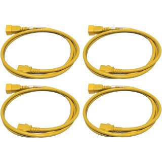 4x Panduit Netzkabel C20 C13 Power Kabel Gelb 1,8m 16A 250V Verlängerung NPCC19X-1