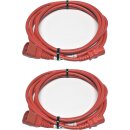 2x Panduit Netzkabel C14 C13 Power Kabel rot 3m 10A 250V Verlängerung PC14C13RD10-Q