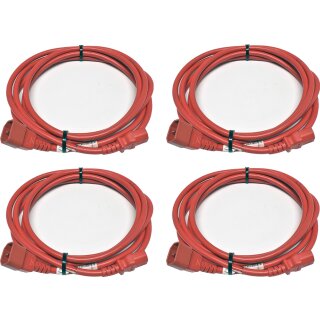 4x Panduit Netzkabel C14 C13 Power Kabel rot 3m 10A 250V Verlängerung PC14C13RD10-Q