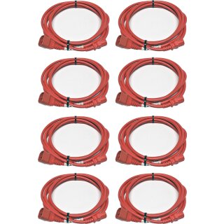 8x Panduit Netzkabel C14 C13 Power Kabel rot 3m 10A 250V Verlängerung PC14C13RD10-Q