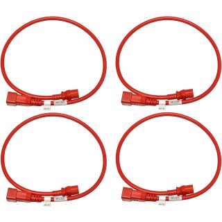 4x Panduit Netzkabel C20 C13 Power Kabel Rot 0,9m 16A 250V Verlängerung NPCC02X