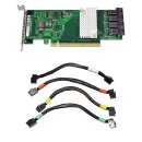 Fujitsu RAID Controller NVME SSD Card D3262-A12 GS1 A3C40157846 PCIe x16 Quad-Port 12G Mini SAS HD SFF-8643 4x SAS Cable