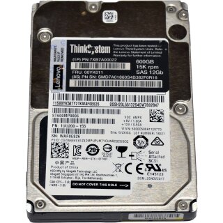 Lenovo Seagate 600GB 00YK011 ST600MP0006 12G 2.5" 15K SAS HDD
