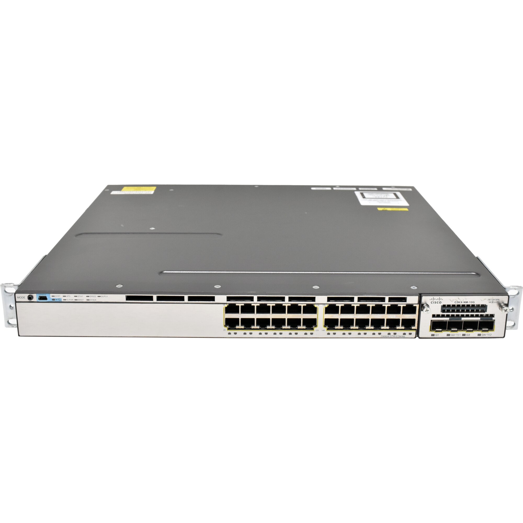 Cisco WS-C3750X-24T-E 24-Port RJ-45 GE Switch + 4-Port Modul C3KX-NM ...
