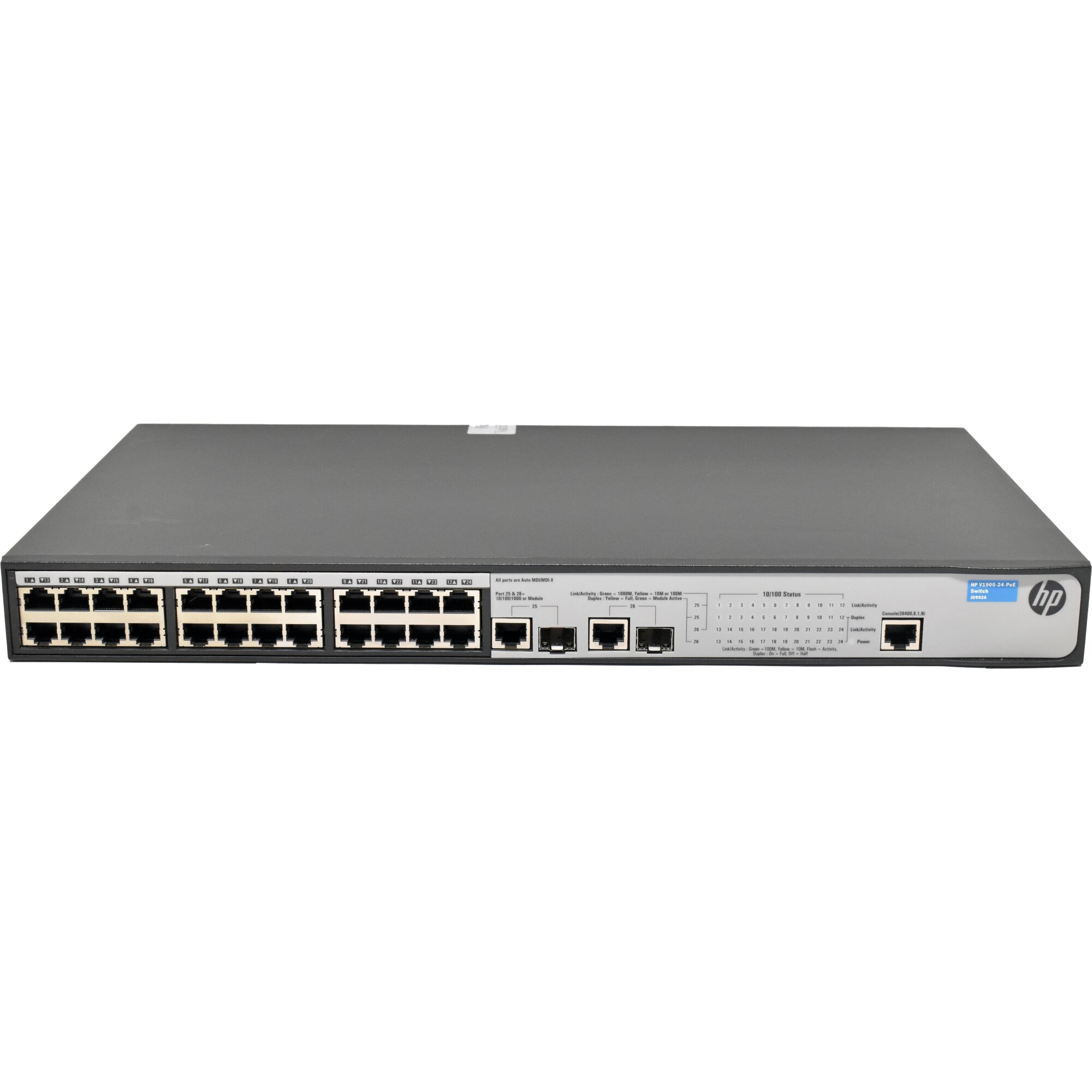 HP V1905-24-PoE JD992A 24-Port 100 Mbps PoE Switch 2x 1G RJ