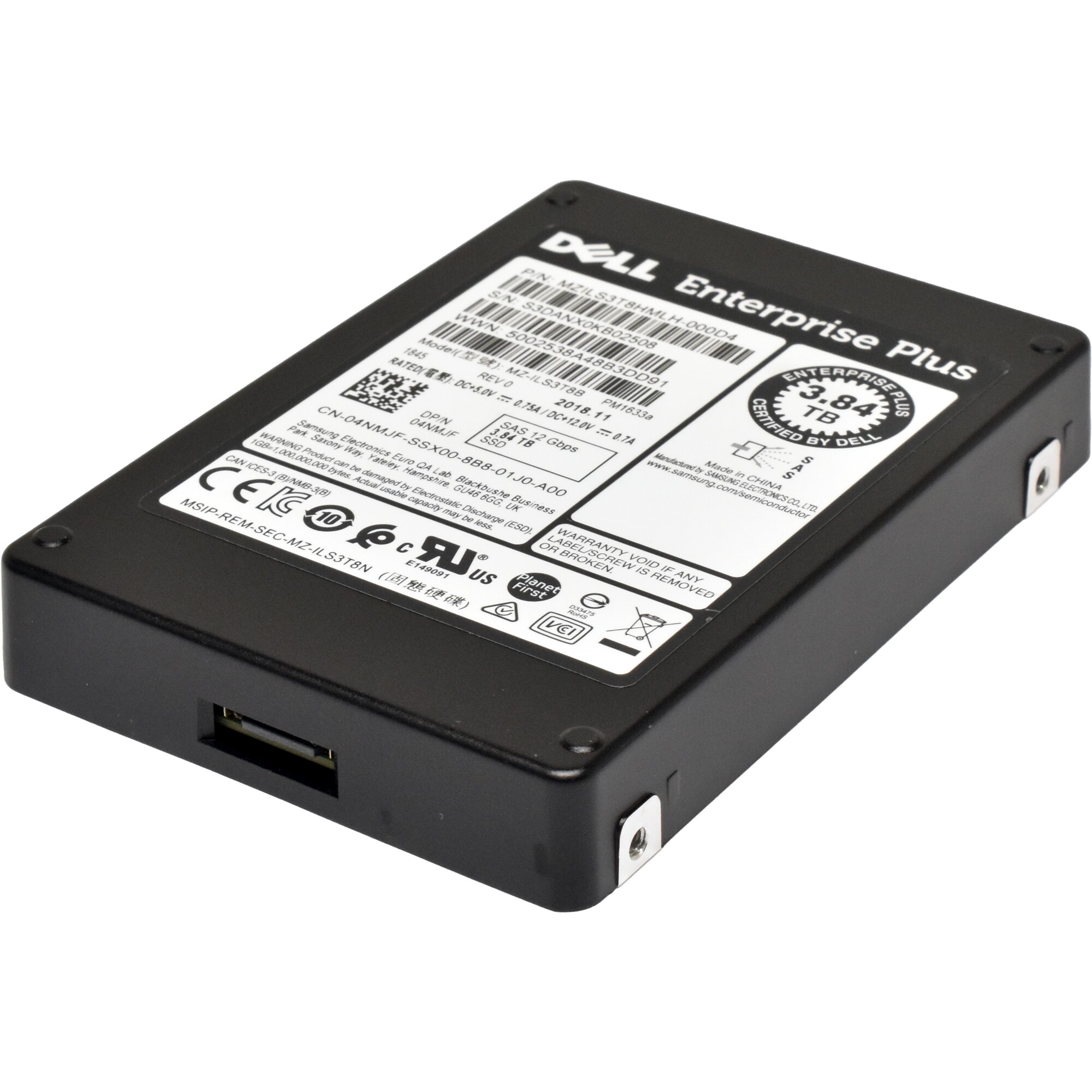 Dell Samsung 3.84TB 04NMJF PM1633a MZ ILS3T8B 2.5 12G SAS SSD