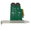 HP Dual M.2 2280 SATA PCIe x8 Riser Card/Adapter für ProLiant G 9/10 759505-001 +Kabel 798565-001