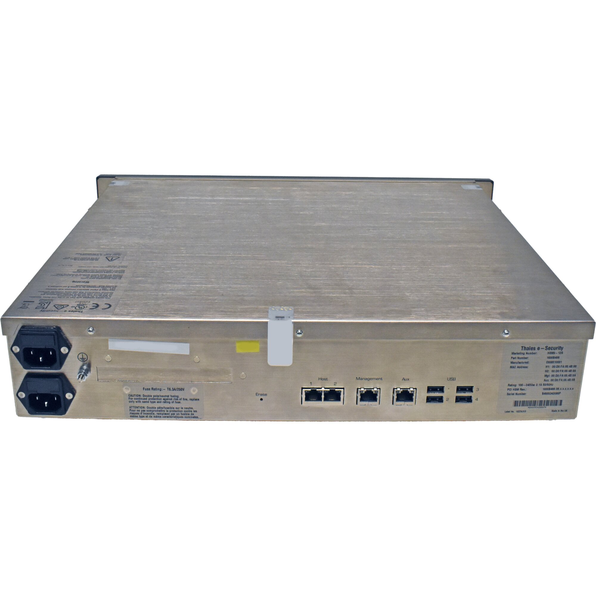 Hsm Generic Rack Thales Hardware Security Module HSM9-12S Payshield 1600B44.06 1U Rack ...