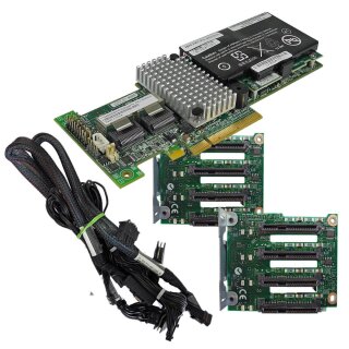 IBM ServeRAID M5015 6Gb PCIe RAID Controller 46C8927 + BBU + Kabel + Backplanes