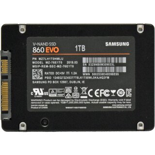 Samsung 860 EVO V-NAND SSD Mz-76E1T0 1TB 2.5 Zoll SATA SSD