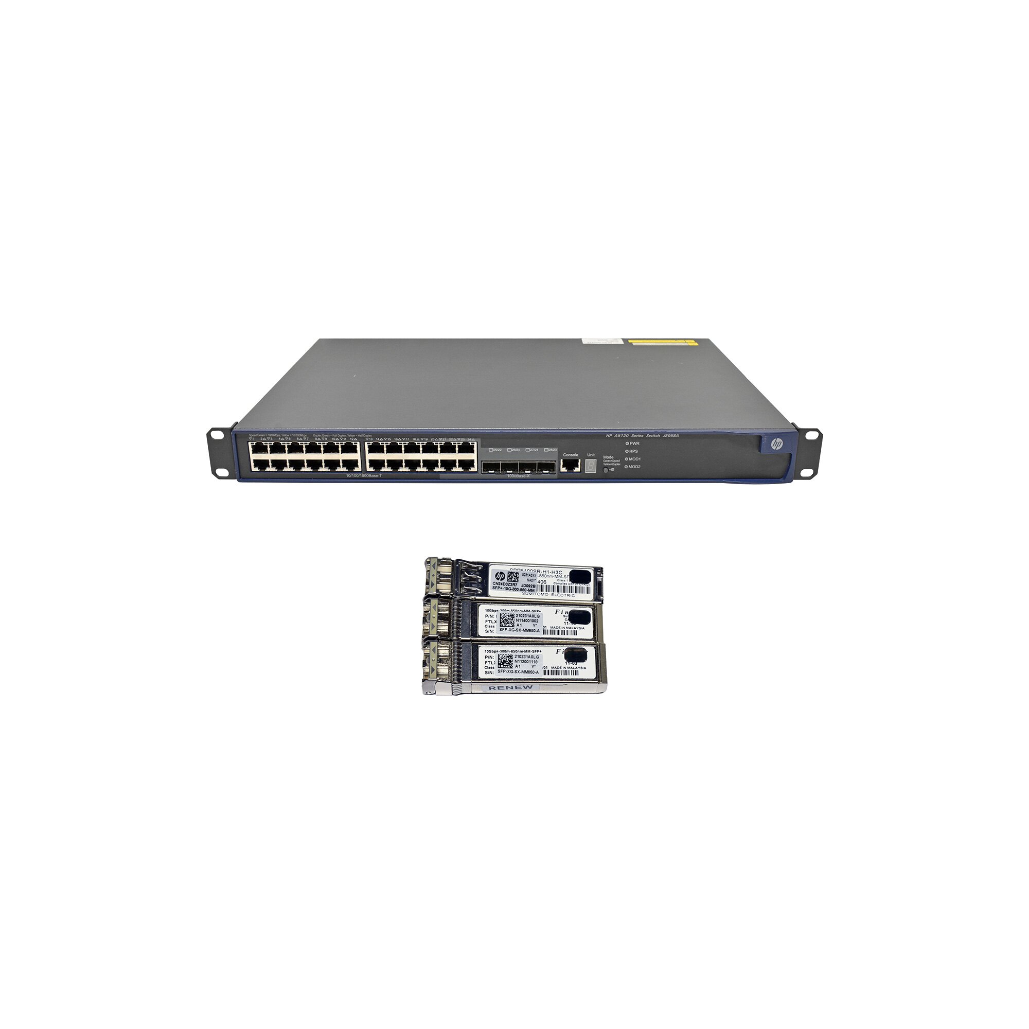 Hp 10g Module HP A5120-24G JE068A 24-Port GE Switch 4x SFP 2x Module 10G LSPM2SP2P 3x ...