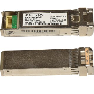 Arista GBIC SFP-10G-SR 10G SFP+ 850nm 400m SR SW XVR-00001-02