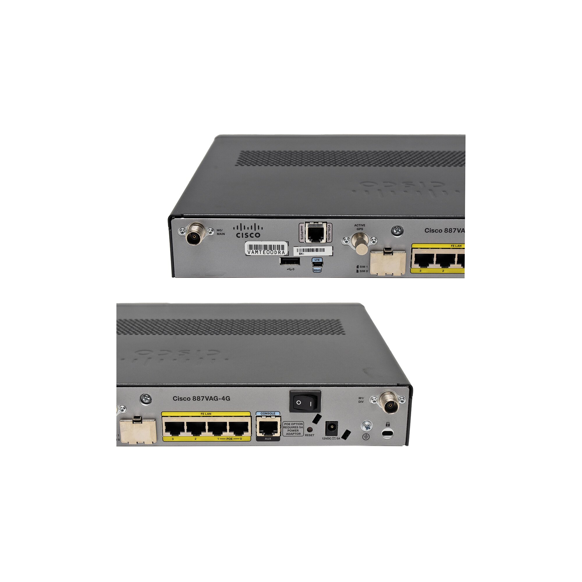 Cisco C887VAG-4G-GA-K9 4-Port Fast Ethernet Integrated Services Router ...