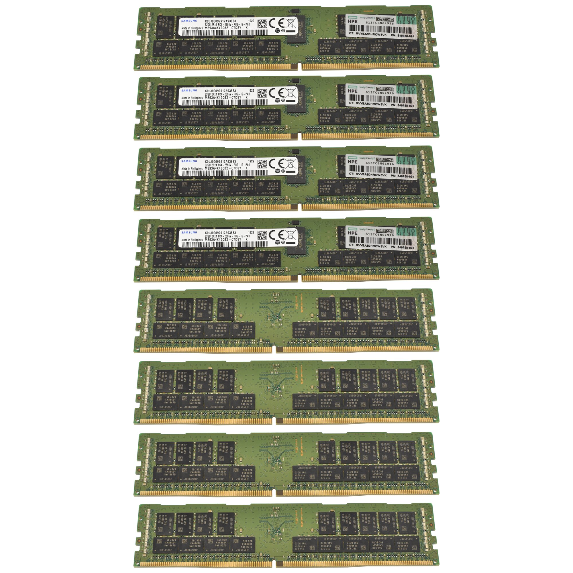 256 Go (8x32 Go) Mémoire Serveur DDR4-2666 MHz RDIMM ECC Registered Pour Supermicro X10SRH-CLN4F