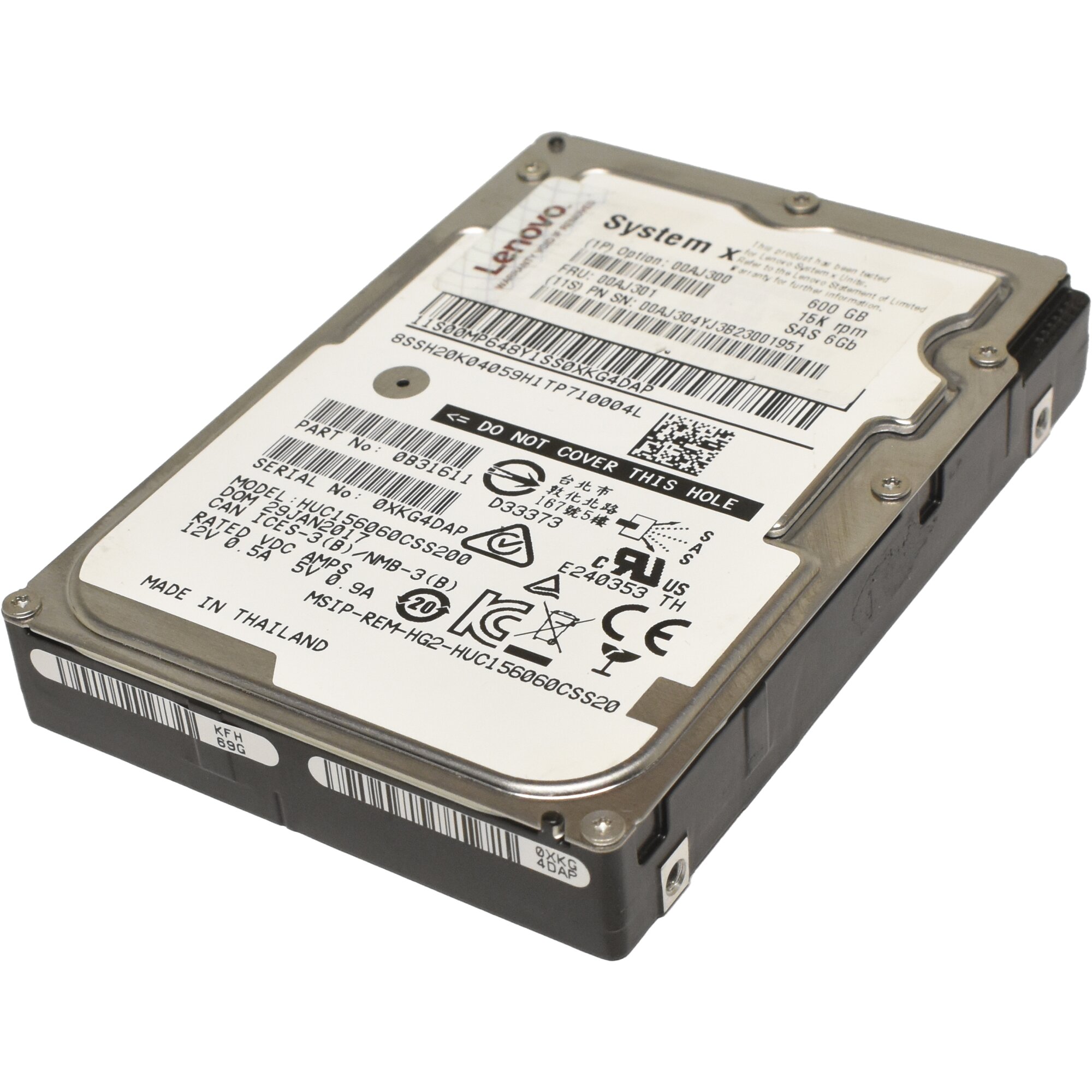 IBM Lenovo 600GB 2.5 15K 6G SAS HDD Festplatte HUC156060CSS200 0B31611 ...