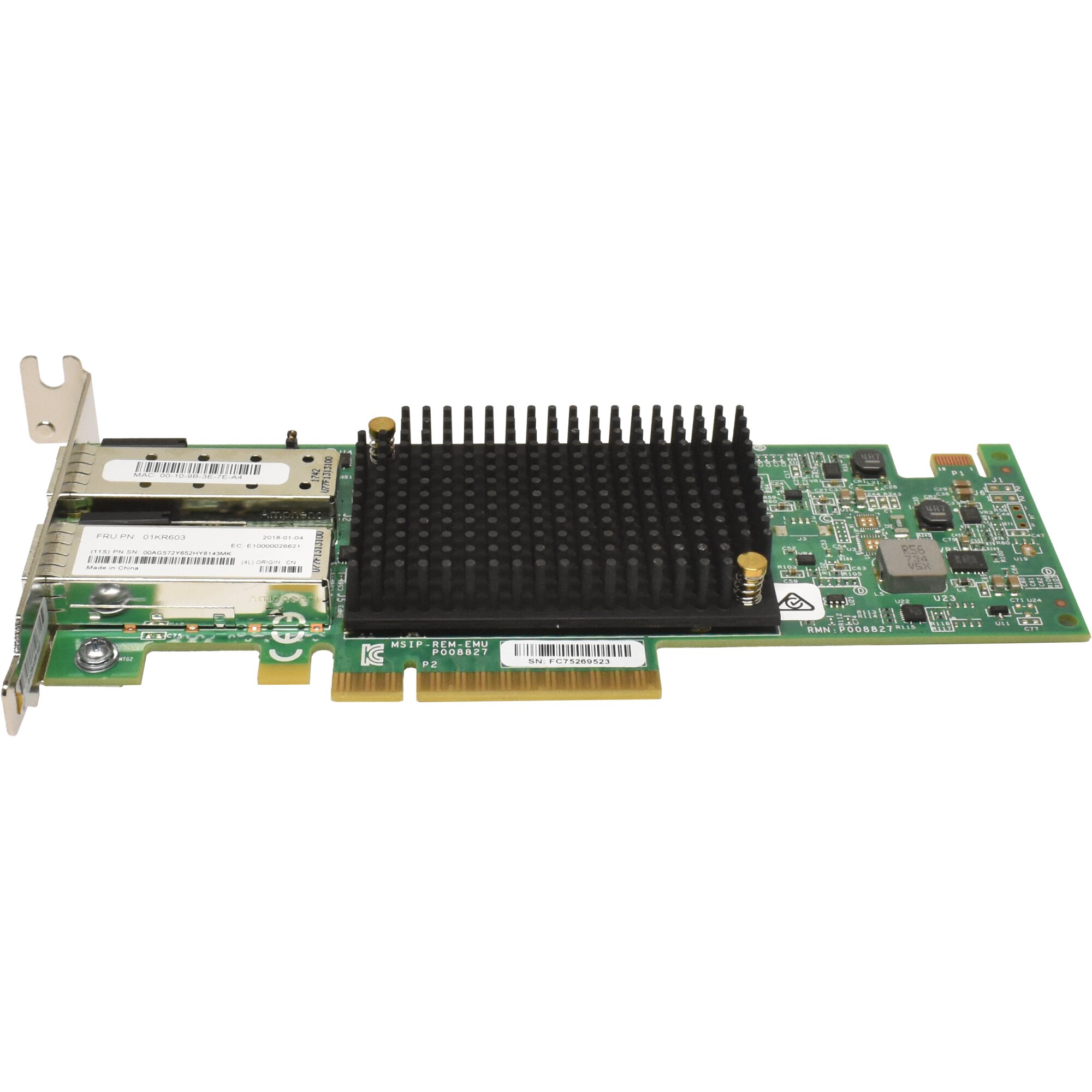 Lenovo Emulex LPE-12002 VFA5.2 Dual-Port SFP+ 10Gb PCIe x8 Controller ...