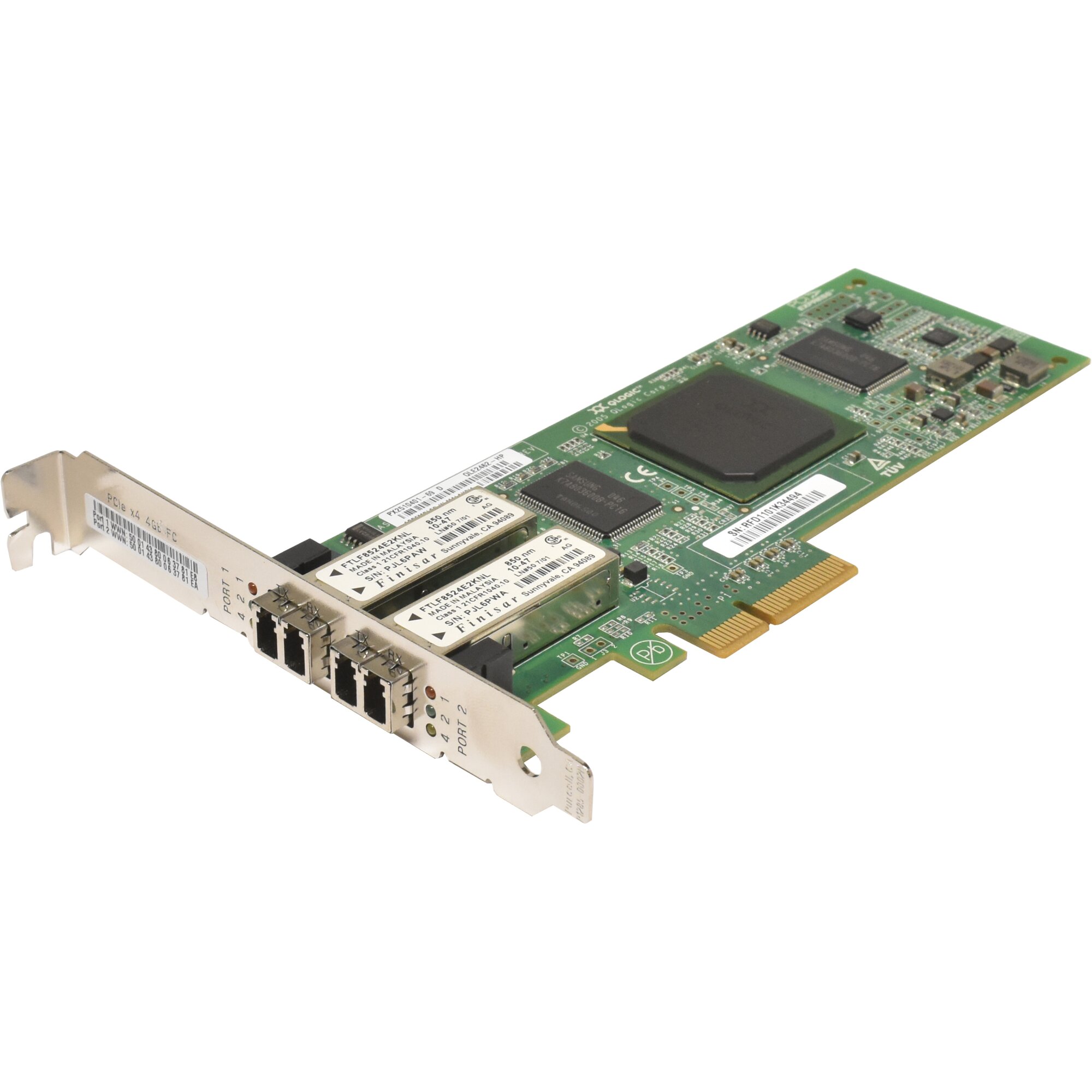 QLogic QLE2462-HP FC Dual-Port 4GBit PCIe x4 Host Bus Adapter SP ...