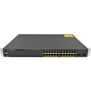 Cisco WS-C2960X-24PD-L 24-Port PoE+ RJ-45 GE Switch 2x 10G SFP+ Rack Ears