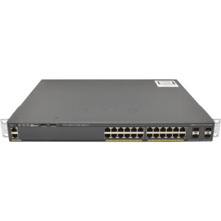 Cisco WS-C2960X-24PS-L 24-Port PoE+ GE Switch 4x SFP GE +Rack Ears