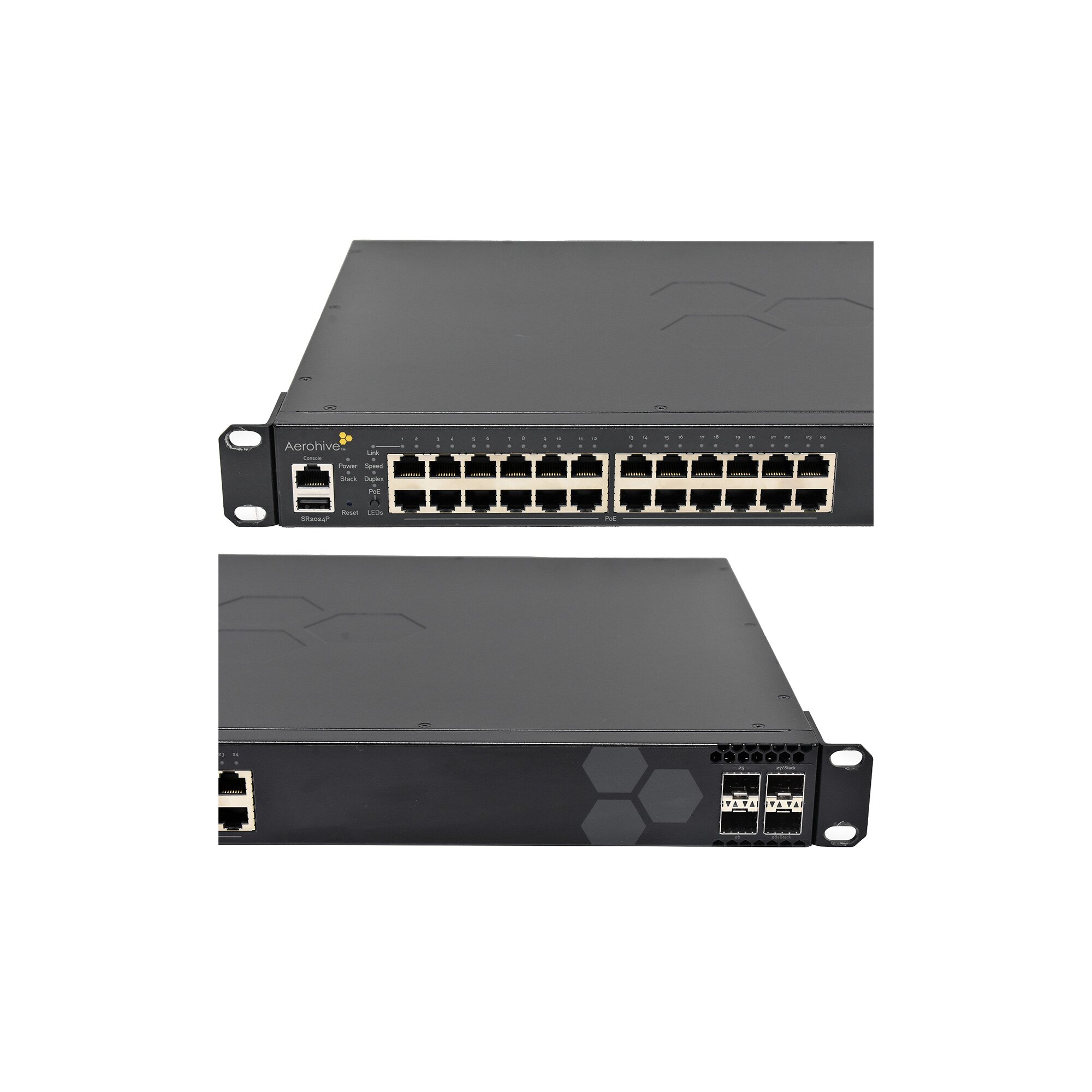Sfp Fuel Rack Aerohive AH-SR2024P 24-Port PoE+ RJ-45 GE Switch 4x 1G SFP +Rack Ears ...