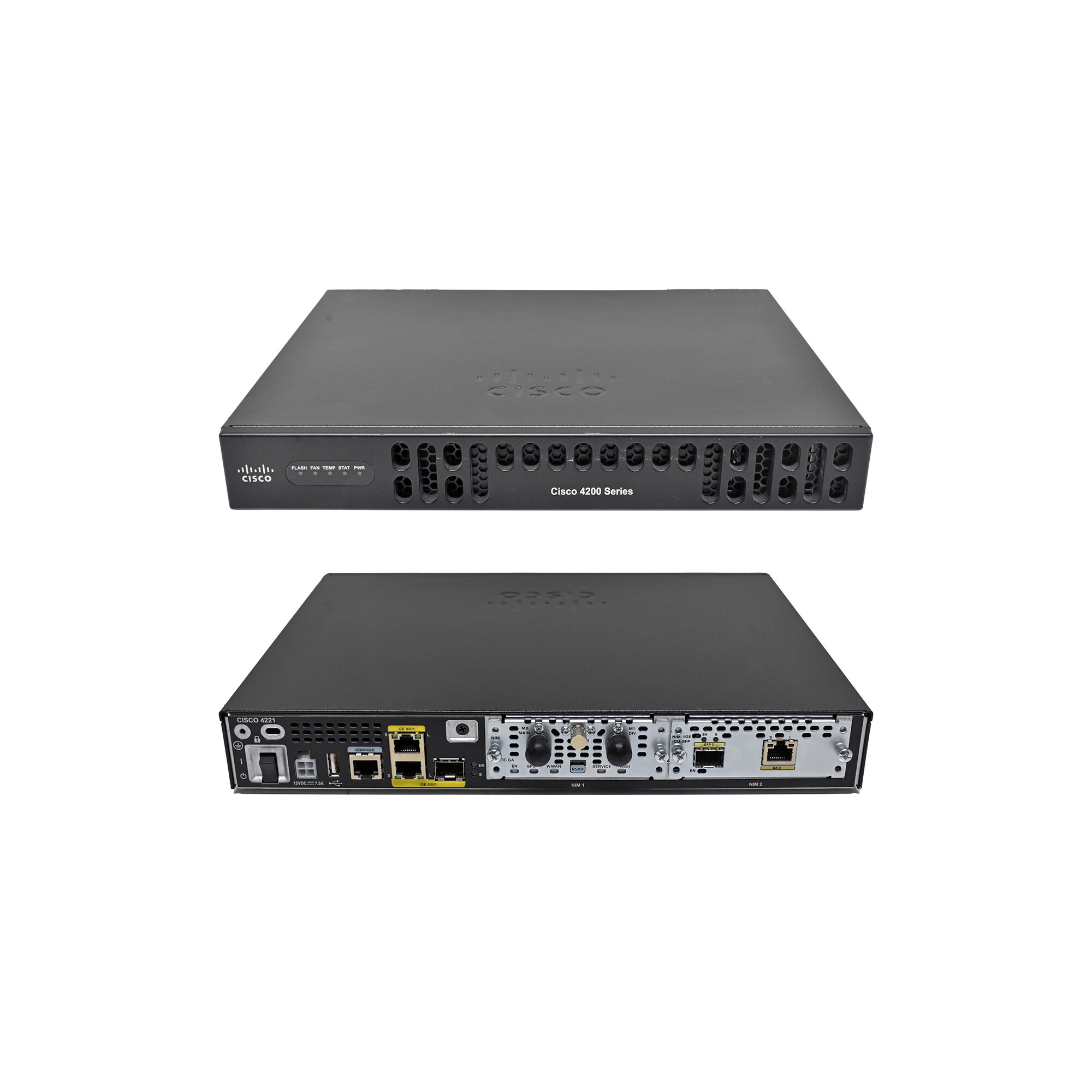 Cisco 4200 Series ISR4221/K9 GE Router +NIM-1GE-CU-SFP +NIM-4G-LTE-GA ...