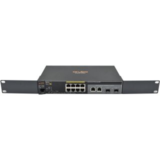 HP Aruba 2530-8G J9774A 8-Port RJ-45 PoE+ GE Switch 2x 1G RJ-45 2x 1G SFP no PSU +Rack Ears