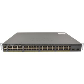 Cisco WS-C2960X-48FPD-L 48-Port PoE+ RJ-45 GE Switch 2x SFP+ 10G + Stack Module +Rack Ears