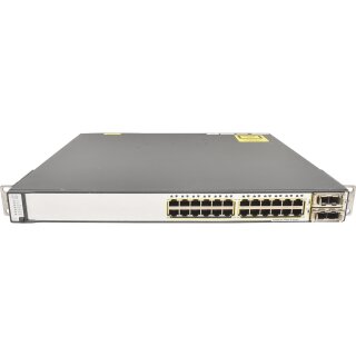 Cisco Catalyst WS-C3750E-24TD-S 24-Port RJ-45 GE Switch 2x 10G Converter Module 1x PSU Rack Ears