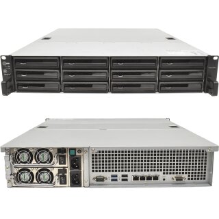 Synology RS2414RP+ NAS Rack Station Intel Atom Dual Core CPU 2GB DDR3 Ohne Festplatten 12x Rahmen