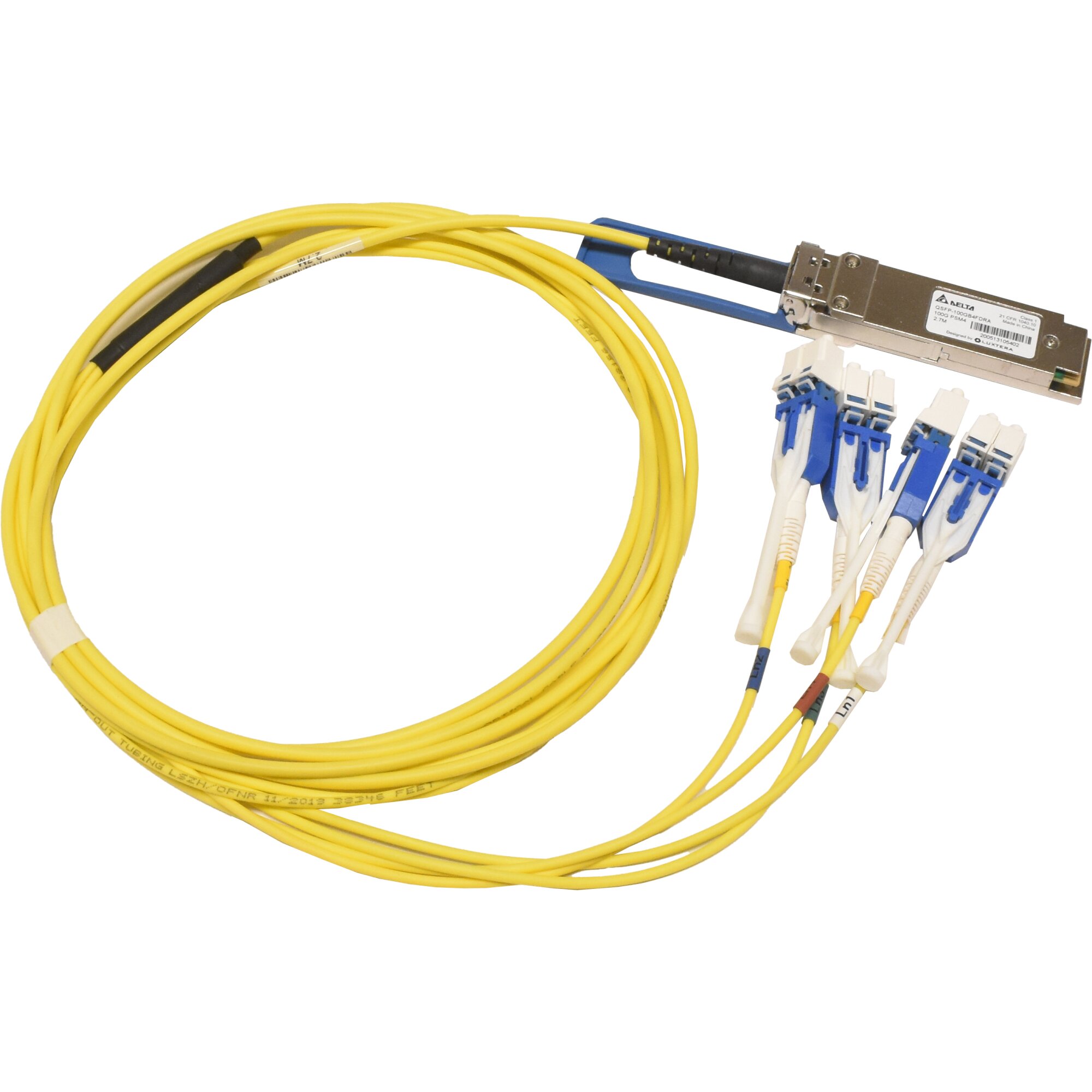 Delta QSFP-100GB4FDRA 2.7m 100G PSM4 QSFP+ auf 4x 25G duplex LC Cable ...