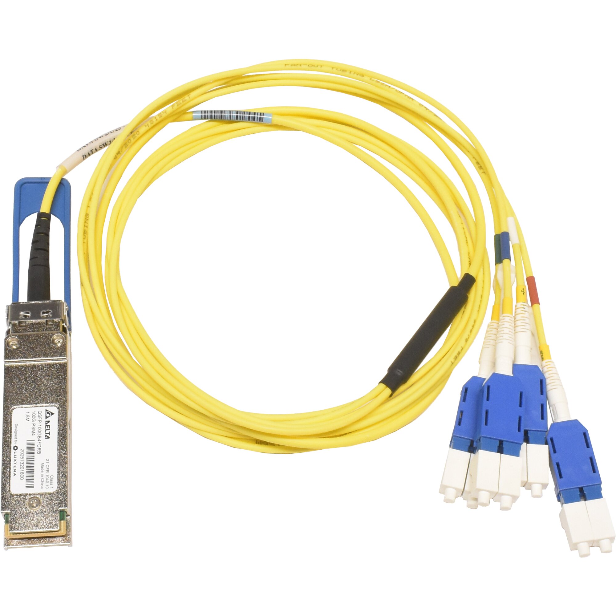 Delta QSFP-100GB4FDRB 1.8m 100G PSM4 QSFP+ auf 4x 25G duplex LC Cable ...