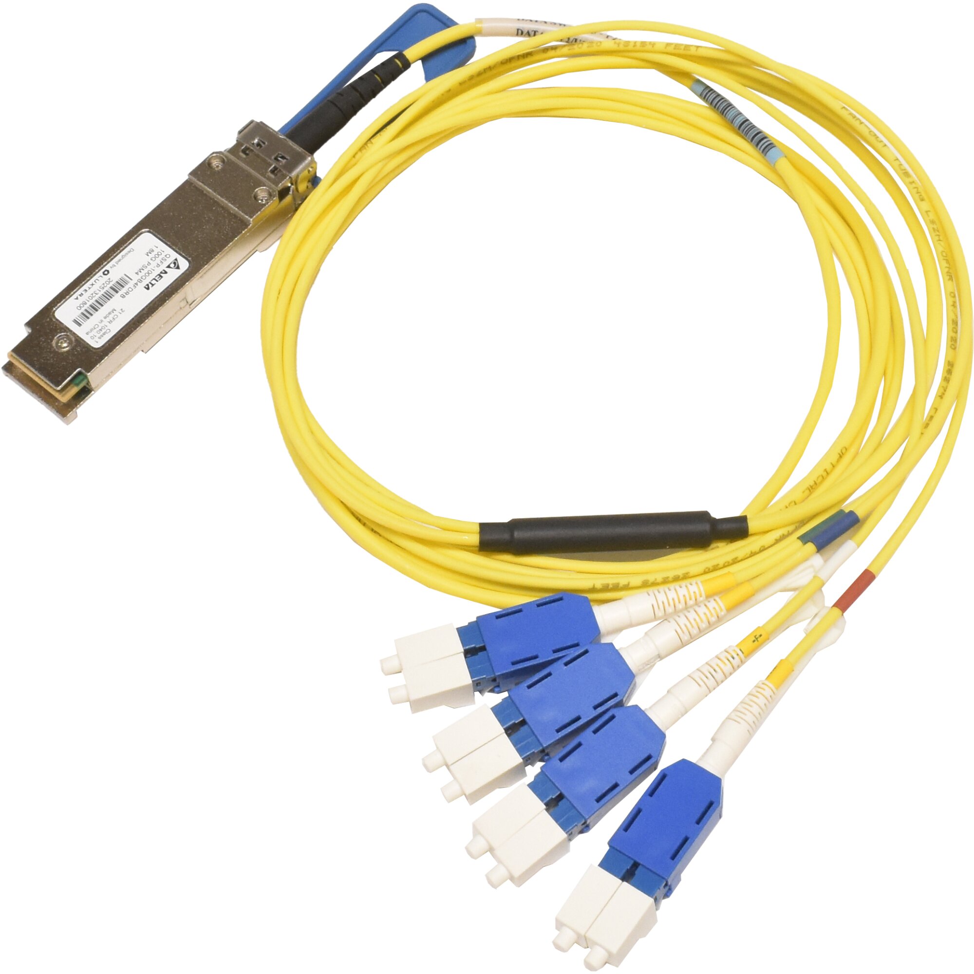 Delta QSFP-100GB4FDRB 1.8m 100G PSM4 QSFP+ auf 4x 25G duplex LC Cable ...