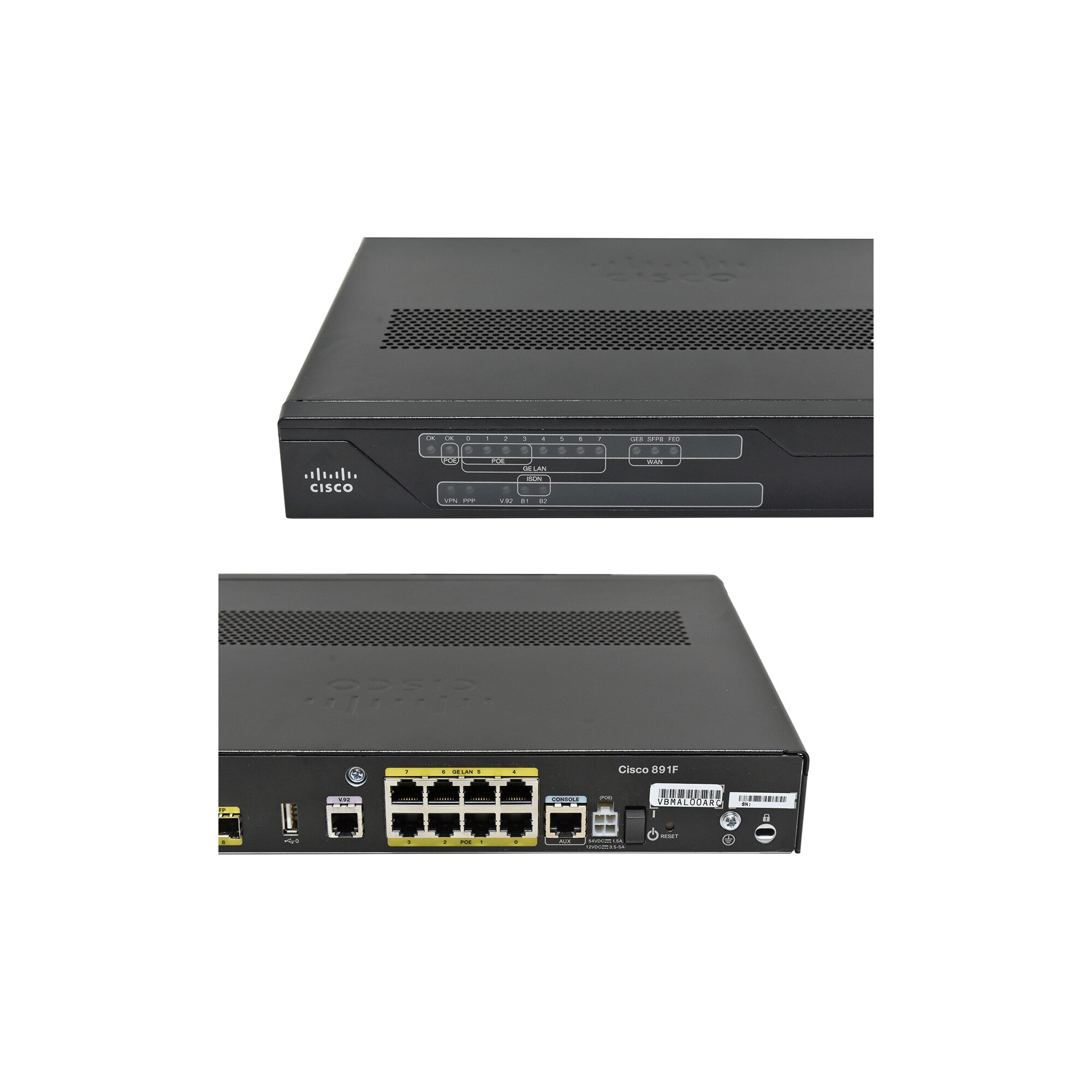 Cisco Isdn Router Cisco C891F-K9 8-Port RJ-45 GE 4x PoE integrated Services Router +SFP ...