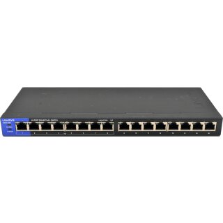 Linksys LGS116P 16-Port RJ-45 GE Switch (8x PoE+) no AC Adapter