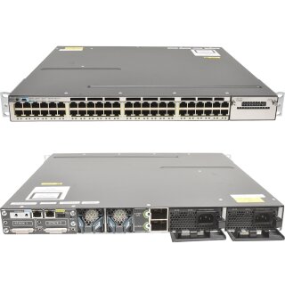 Cisco Catalyst WS-C3750X-48P-L 48-Port PoE+ GE Switch 2x PSU Rack Ears
