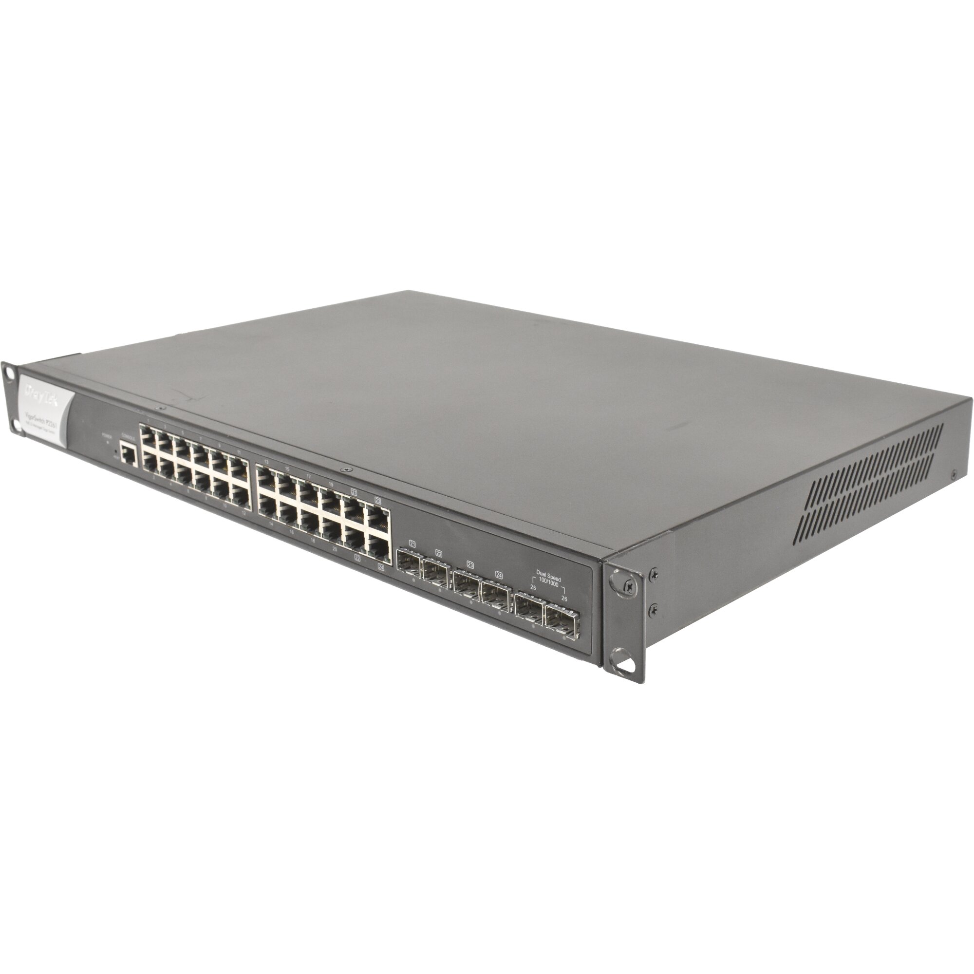Sfp Fuel Rack DrayTek VigorSwitch P2261 24-Ports GE RJ-45 6-Ports GE SFP Rack Ears ...