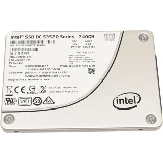 Intel DC S3520 Series 240GB 2.5" 6G SATA SSD SSDSC2BB240G7