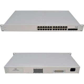 Cisco Meraki MS220-24P 24-Ports PoE RJ-45 GE 4-Ports SFP GE Cloud Managed Switch Unclaimed