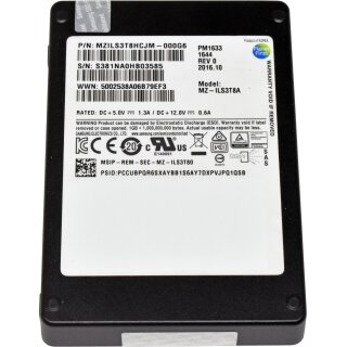 Samsung PM1633 3.84TB 2.5" 12G SAS SED SSD MZ-ILS3T8A 512 Bytes