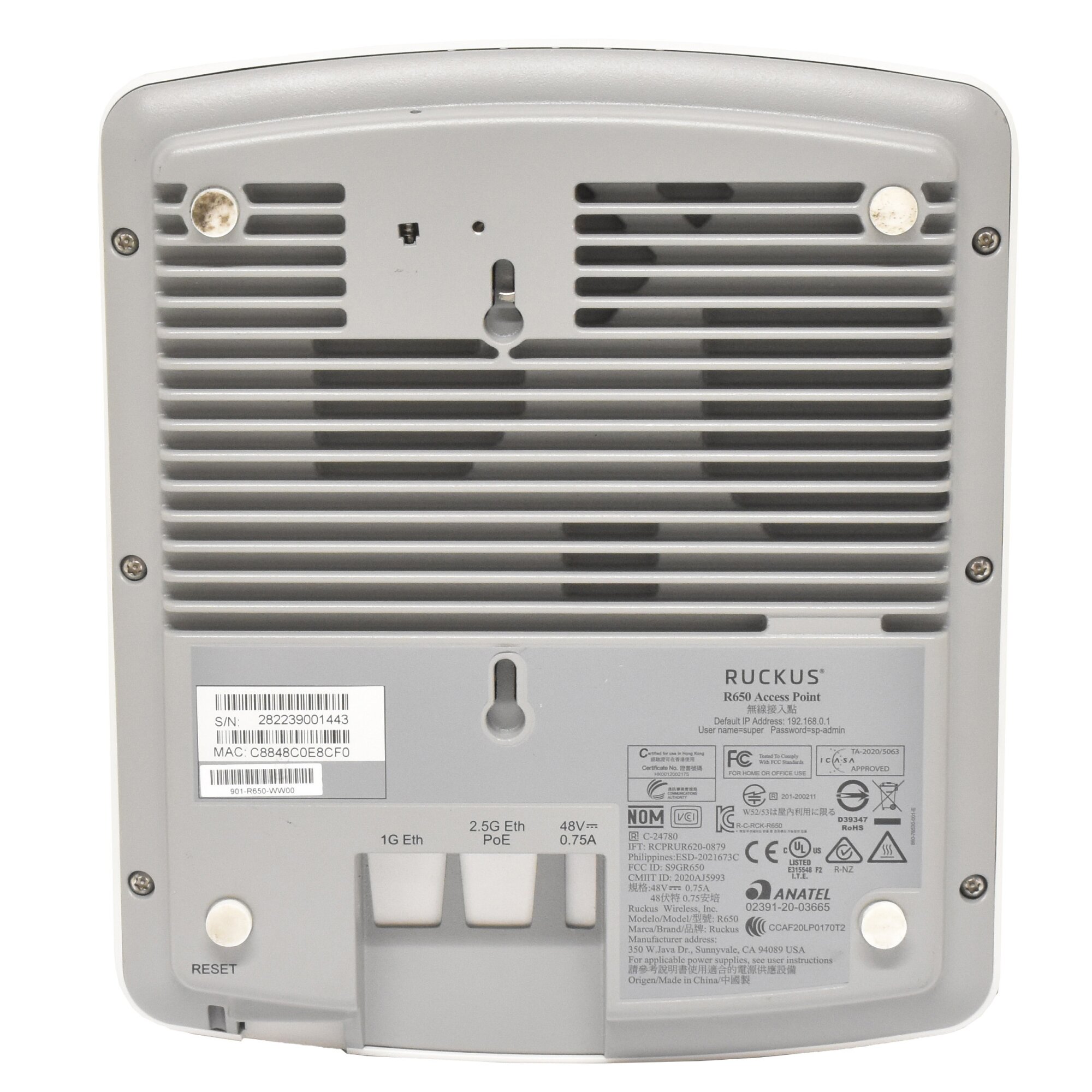 Ruckus Ap R650 Shell Ruckus R650 Dual-Band 802.11ax Indoor Access Point 901-R650-WW00 ...