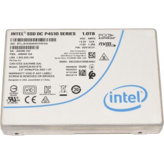 Intel SSD DC P4510 Series 1TB 2.5" NVMe / PCle SSDPE2KX010T8