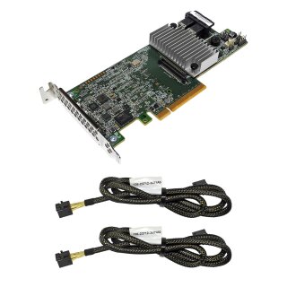 LSI MegaRAID SAS 9361-8i 8-Port 12G PCIe x8 RAID Controller 03-25420-11B +SAS Cables LP