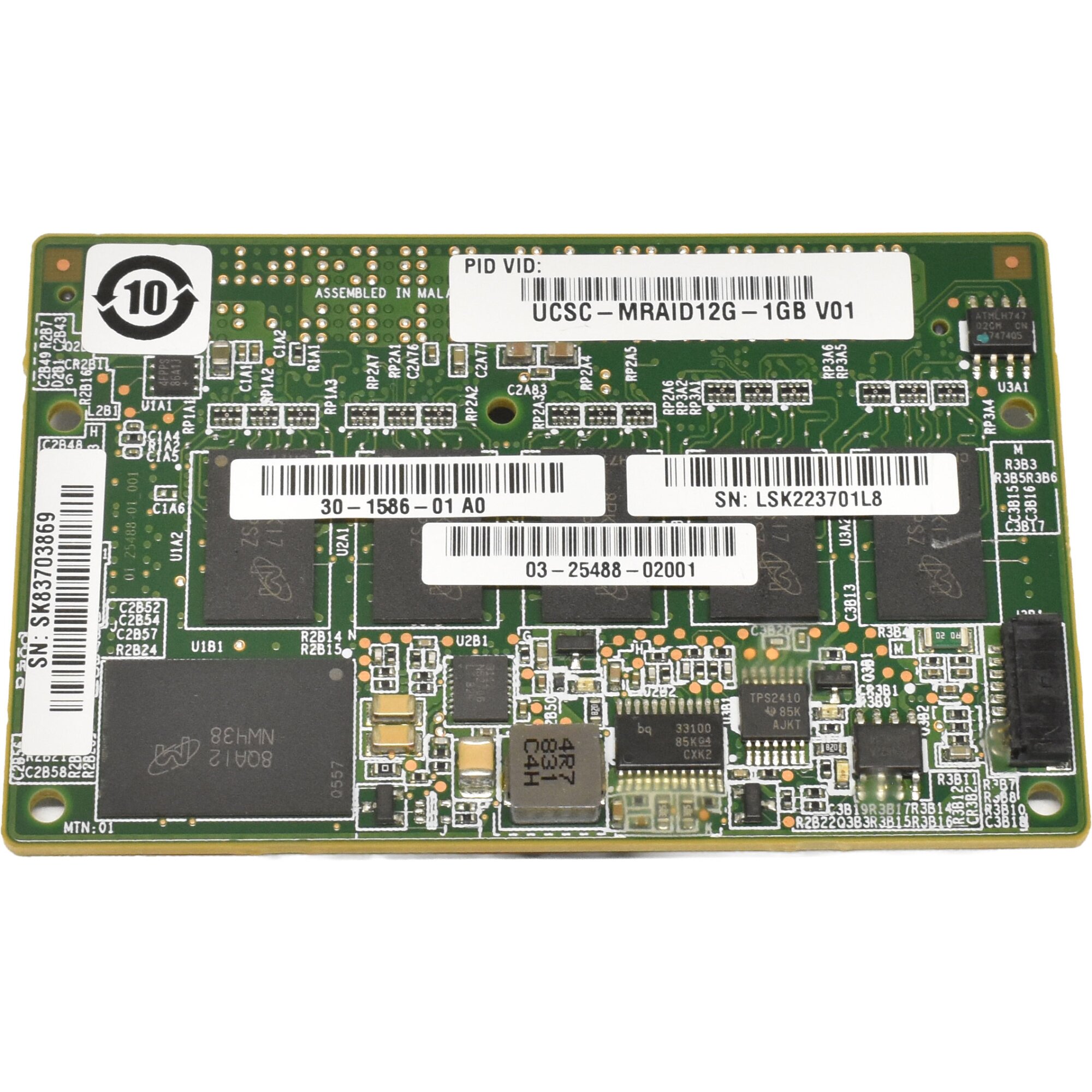 Cisco UCSC-MRAID12G-1GB 30-1586-01 1GB RAID Controller Cache Module