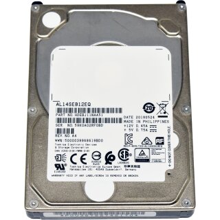 Toshiba 1.2TB 2.5“ 10K 12G SAS HDD AL14SEB12EQ HDEBJ11NAA51 512 Bytes
